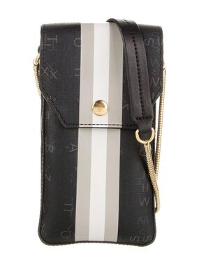 India Hicks Mini Crossbody Phone Pouch with Center Stripe Black New